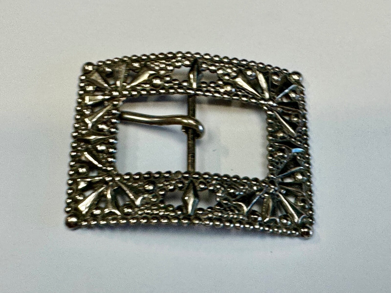 Antique Silver Color Rectangular See Through Orna… - image 5