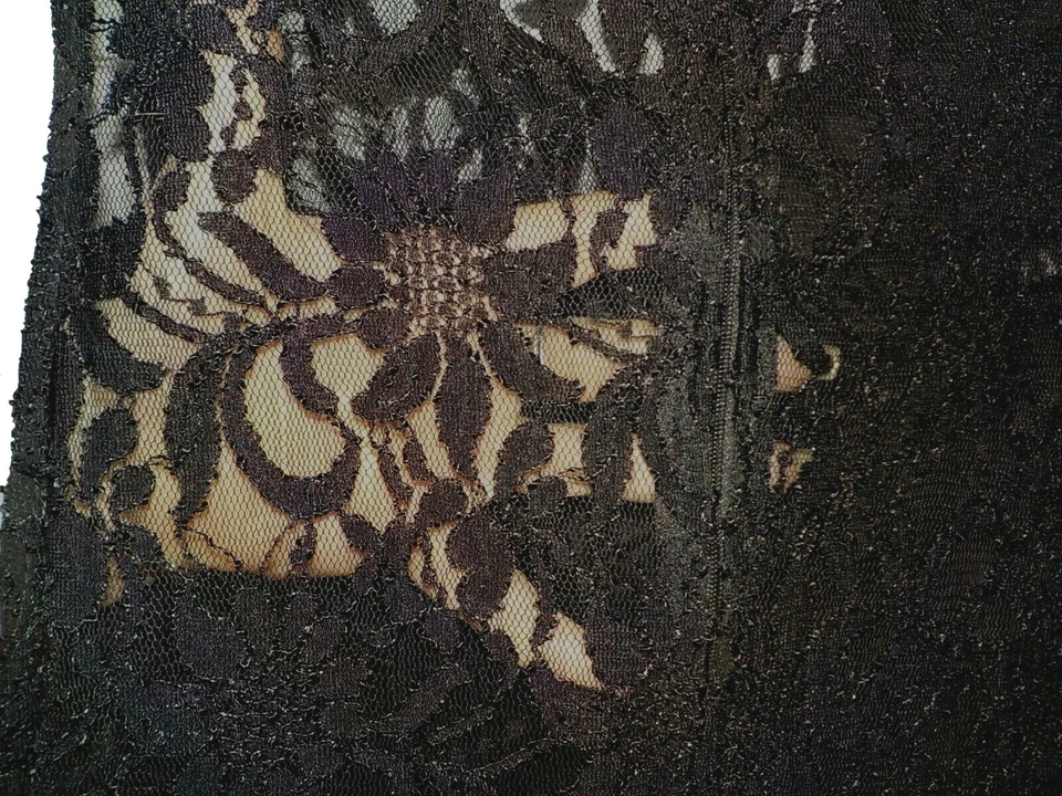 Nuevo Vestido Katia Acolchado Cuentas Estrás Fruncido Drapeado Encaje Acolchado Negro 1XL Foto 2 de 4