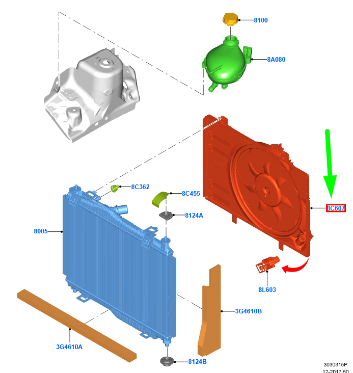 FORD ECOSPORT MK2 Engine Cooling Motor And Fan Assy 2179963 NEW  