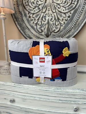 Pottery Barn Kids LEGO FULL/QUEEN Quilt NWT OPEN BOX READ