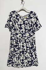 Anthropologie Maeve Zola Dress Womens 0 Floral Shift Pockets Ivory Black