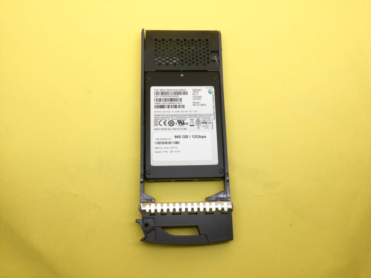 X371A NETAPP 960GB SAS 12Gb/s 2.5'' SSD 108-00546+A1 A2 MZ-ILT960A