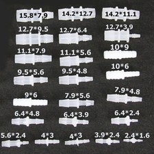 Straight Reducer Barbed Hose Joiner Connector Pipe Fittings Plastic Tubing Hose