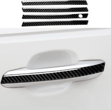 Real Carbon Fiber Exterior Handle Cover Trim Strip Fits 17-24 A4 S4 B9 A5 S5 RS5