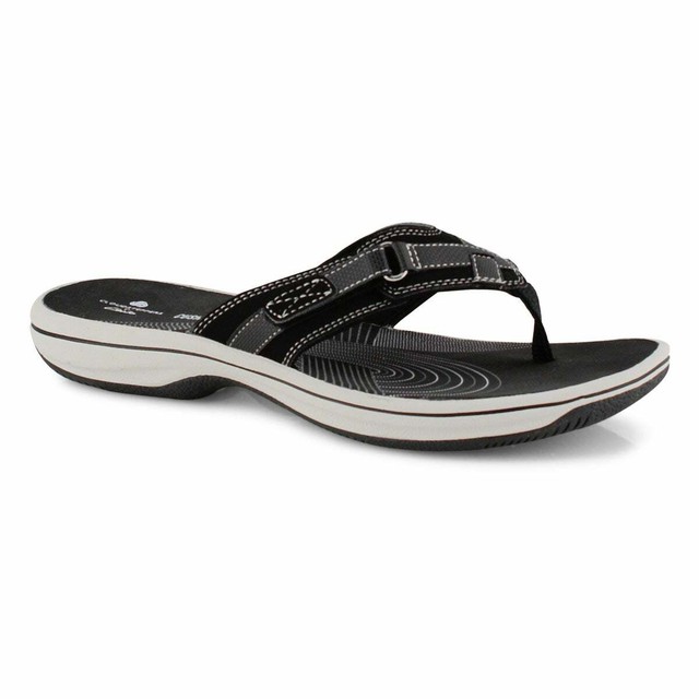 clarks flip flops gold