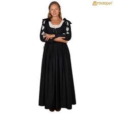 Renaissance Women Dress Medieval Costume Irish Long Victorian Lady Dress - Black