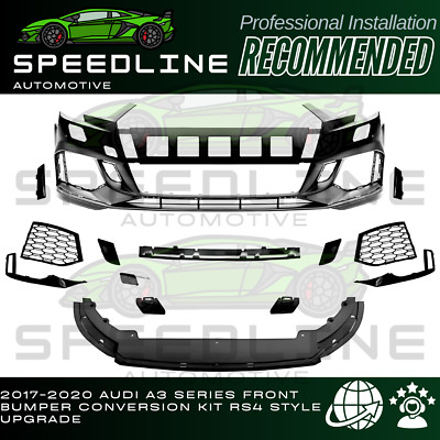 For Audi A3 Models 2017-2020 To RS4 Style Front Bumper Facelift Kit NEW