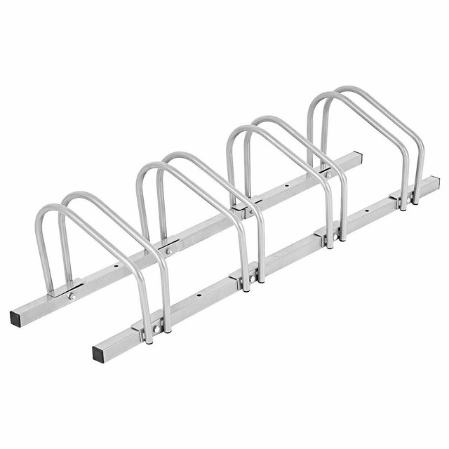 4//5 Bike Bicycle Stand Parking Garage Storage Organizer Cycling Rack Silver US