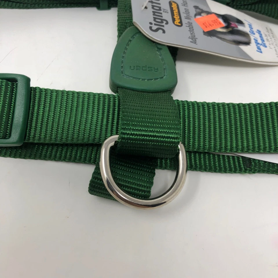 Arnés de nailon ajustable Petmate Signature verde perro grande nuevo Foto 2 de 4