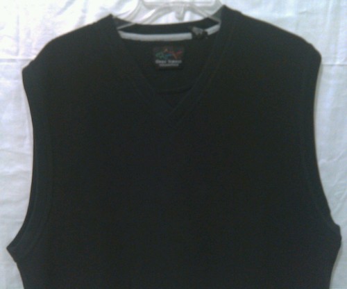 Golf PGA Greg Norman Collection Golf Vest Large Blue Cotton Nylon Spandex