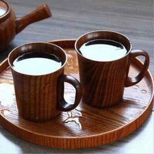 400ML Handmade Wood Cup Wooden Coffee Beer Mugs Breakfast Beer Milk Drinkware