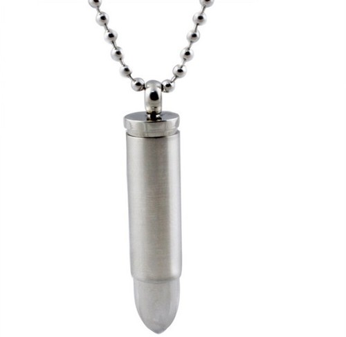 Stainless Steel Open Bullet Pendant Necklace for Men Pill Case Holder Jewelry - 第 19/21 張圖片