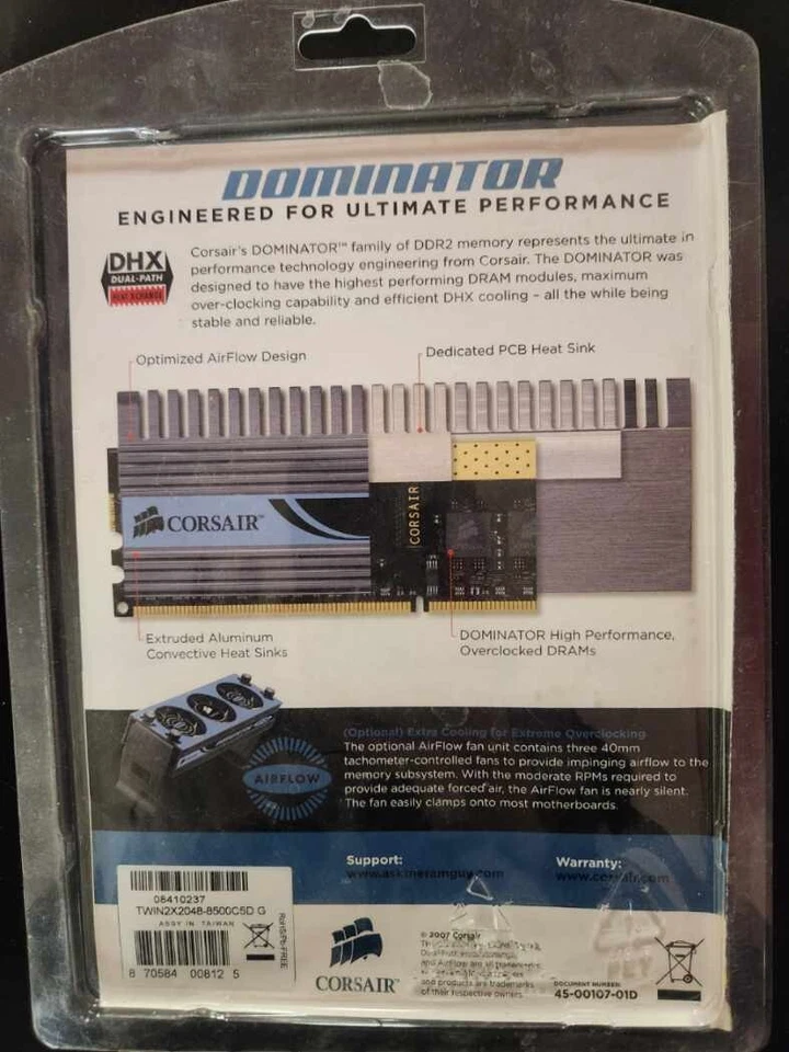 Corsair Dominator 2GB (2x1GB) DDR2 PC2-8500 C5 1066MHz CM2X1024-8500C5D - Image 3 of 4