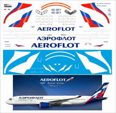 1/144 PAS-DECALS AIRBUS 350-900 AEROFLOT