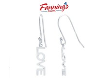 Silver Treasures Love Sterling Silver Drop Earring A