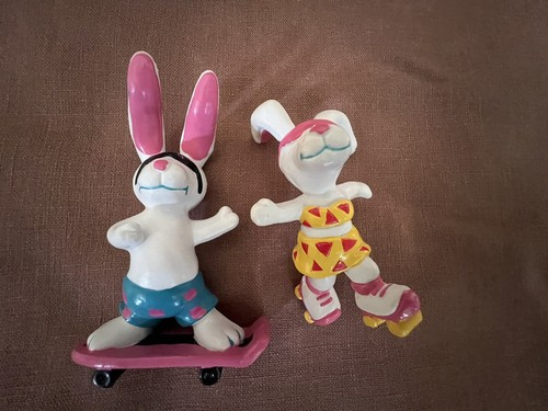 Lot of 4 Vintage 1989 Beach Bunnies Hardees Figurine Toy Applause Complete Set - Picture 5 of 12