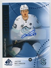 2025-26 SP GAME USED BLUE AUTO AUTHENTIC ROOKIES JACOB MELANSON SEATTLE KRAKEN