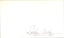 -Jake Early- (d.1985) Signed/Autograph/Auto Index Card Washington Nationals MLB