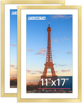 11X17 Picture Frame Gold Set of 2, Photo Frame with HD Plexiglass, Display Pictu