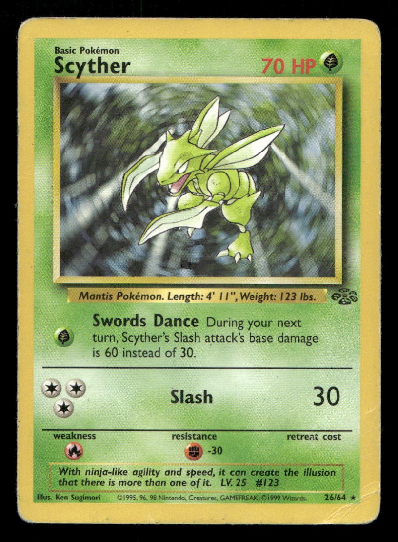 Scyther 26/64 Jungle Unlimited HP/DMG Pokemon