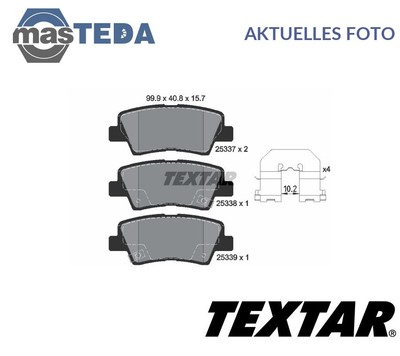 2533701 SATZ BREMSBELÄGE BREMSKLÖTZE HINTEN TEXTAR NEU OE QUALITÄT