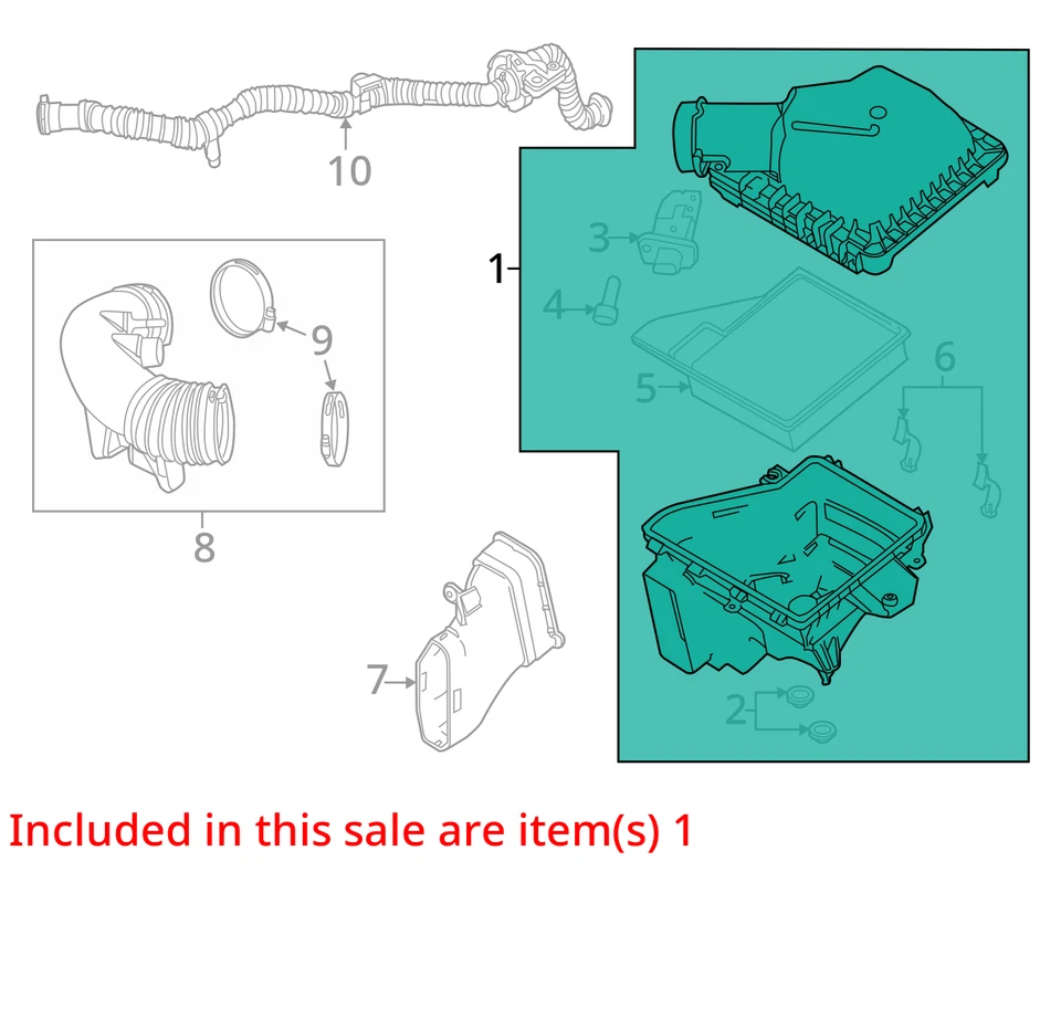 Tubo de mangueira de admissão e duto para limpador de ar Ford Mustang 2011-2014 MOP1B - Imagem 3 de 4