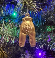 60mm Ohio State Gold Pants College Football Rivalry Charm Christmas Ornament