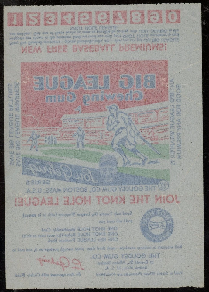 Envoltura de cera de goma de mascar The Goudey Gum Co 1934 serie Lou Gehrig Foto 2 de 2