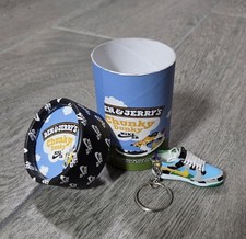 New Mini 3D SB Dunk Ben  Jerry's Sneaker Shoe Keychain Mini Ice Cream Container