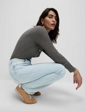 Marks & Spencer Womens Cotton Straight Jeans in Light Indigo - M&S