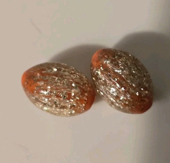 7 Шт лот винтажный Lucite акриловые бусины кабины дракон, оранжевый Moonglow ар-деко редкая - Изображение 3 из 4