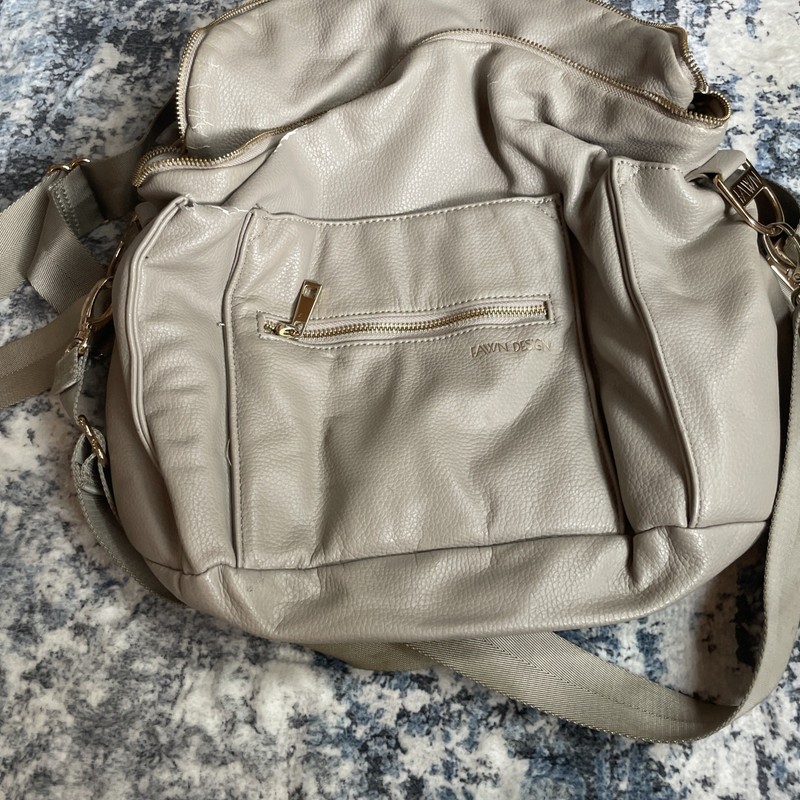 NEW Fawn Design Nordstrom Diaper Bag Backpack Crossbody Sage Embroidered Strap