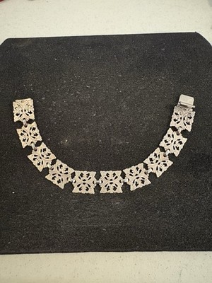 Vintage Nachlass Boho Gelenk Filigran Ethno Stil Sterlingsilber Armband 14,5 g