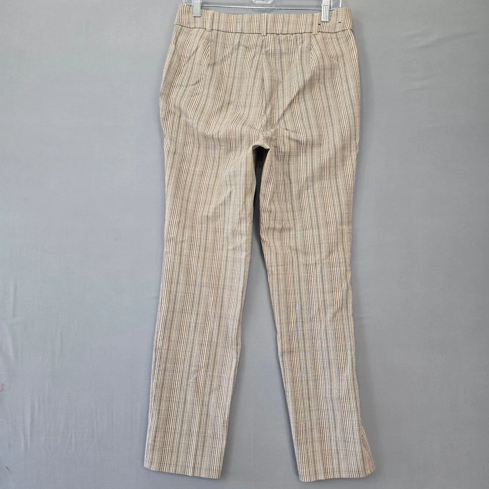 Pantalones Rafaella Tostados Negros Cuadros Pull-On Pantalón Elastizado Pierna Recta Mujer Talla 8 Foto 2 de 4