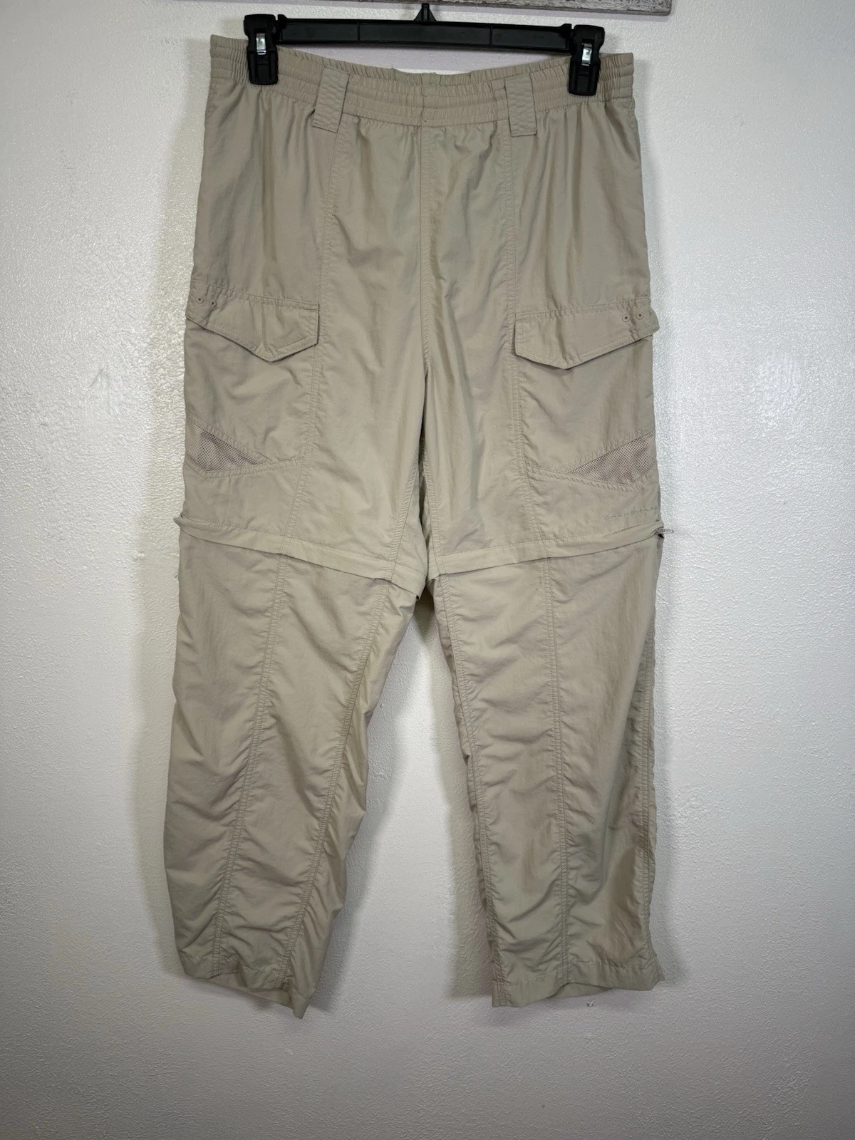 Columbia Pants Mens M Tan PFG Cargo Convertible Straight Hiking Outdoor Nylon