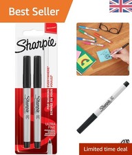 Ultra-Fine Black Ink Marker Pens (2 Pack) - Perfect for Creative Expression