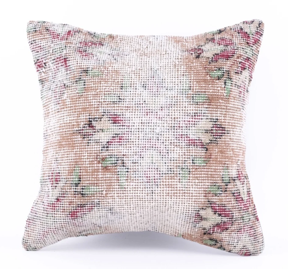 Vintage Kilim Pillow Cover, 16'' Cushion Case, Decorative Lumbar Throw Pillowcas