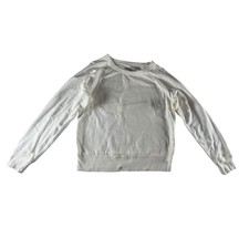 EVERLANE Cream White Cotton Crew Neck Raglan Sleeve Sweatshirt Size S