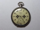 1944 WWII WW2 GERMAN MILITARY OFFICER'S ZENTRA POCKET WATCH SILVER