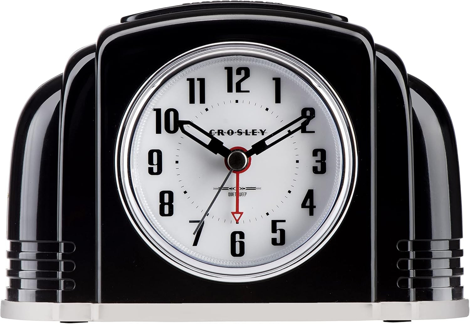 Crosley Vintage Art Deco Alarm Clock with Silent Ticking & Dimmable Light