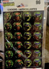 New 2015 Ninja Mutant Teenage Turtles, 96 Stickers 4 Sheets/Designs Acid Free