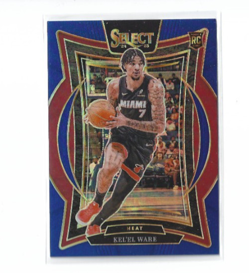 2024-25 Panini Select Kel'el Ware RC Concourse Blue Prizm #66 Heat