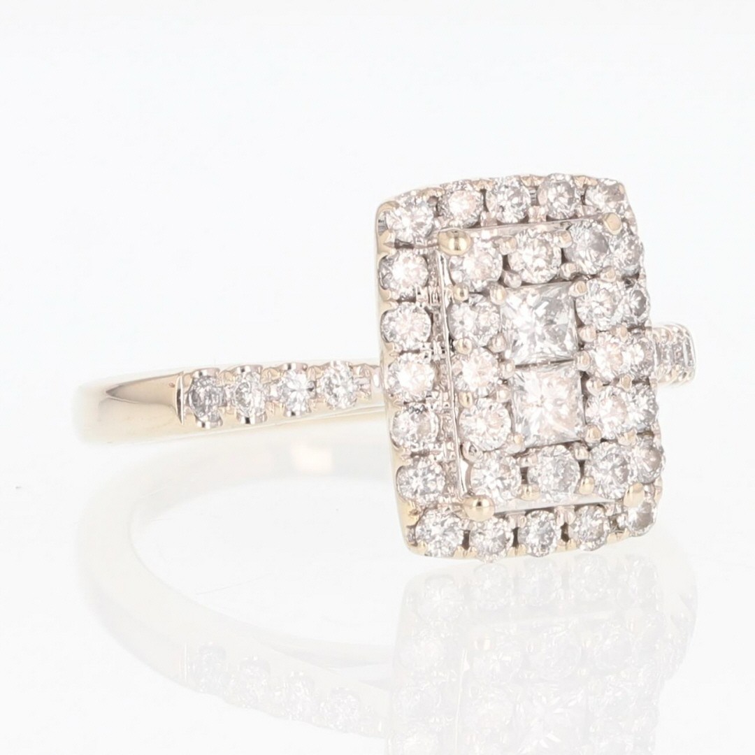 .77ctw Diamond Rectangle-Shaped Cluster Engagemen… - image 2
