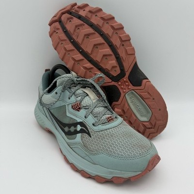 Women's Saucony Excursion TR16 Mint Blue Pink Trail Athletic Sneakers Size 9.5