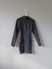 PrettyLittleThing NWT Black Bandage Cut-Out High Neck Bodycon Long Sleeve Dress