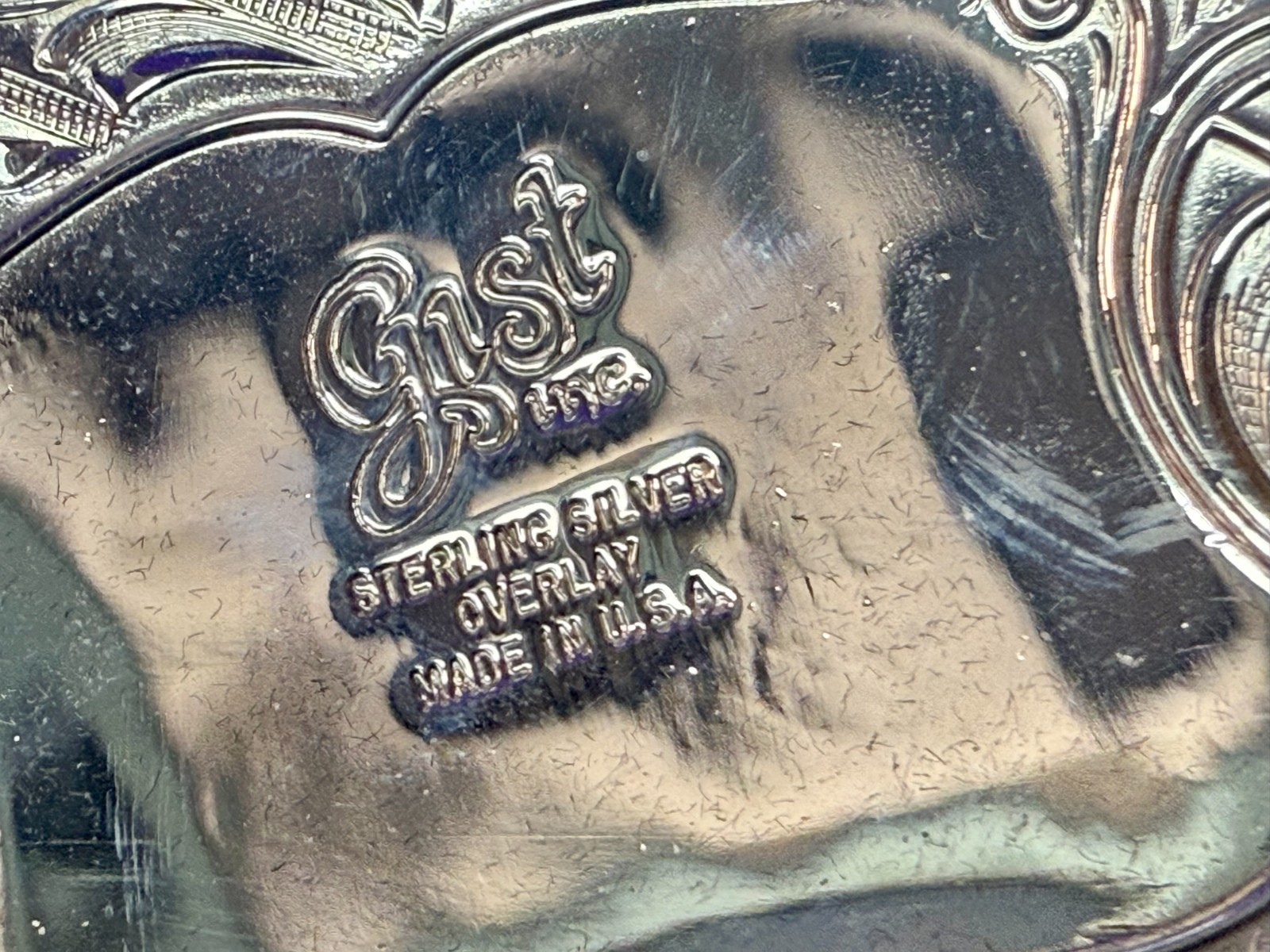 Stock Farm 2014 Member Round Up  Trophy Gist Sterling Overlay Belt Buckle in Box