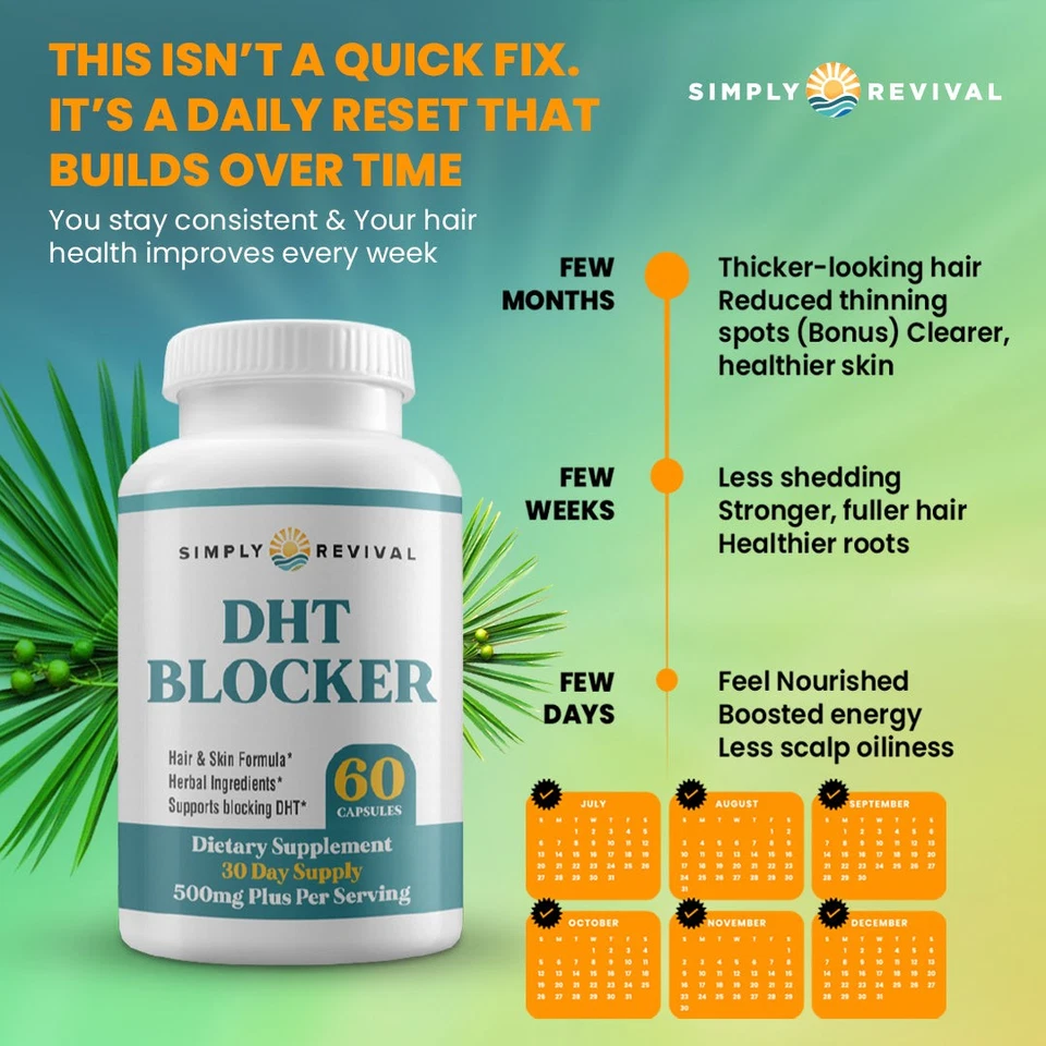 Simply Revival DHT Blocker Capsules - Hair & Skin Formula Trichology DHT Blocker - Bild 4 von 4