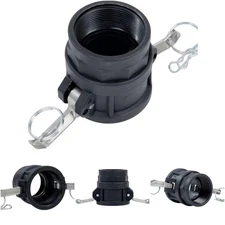 2pcs Polypropylene Camlock Fittings 2'Type D Female Coupler Thread Gasket Inside
