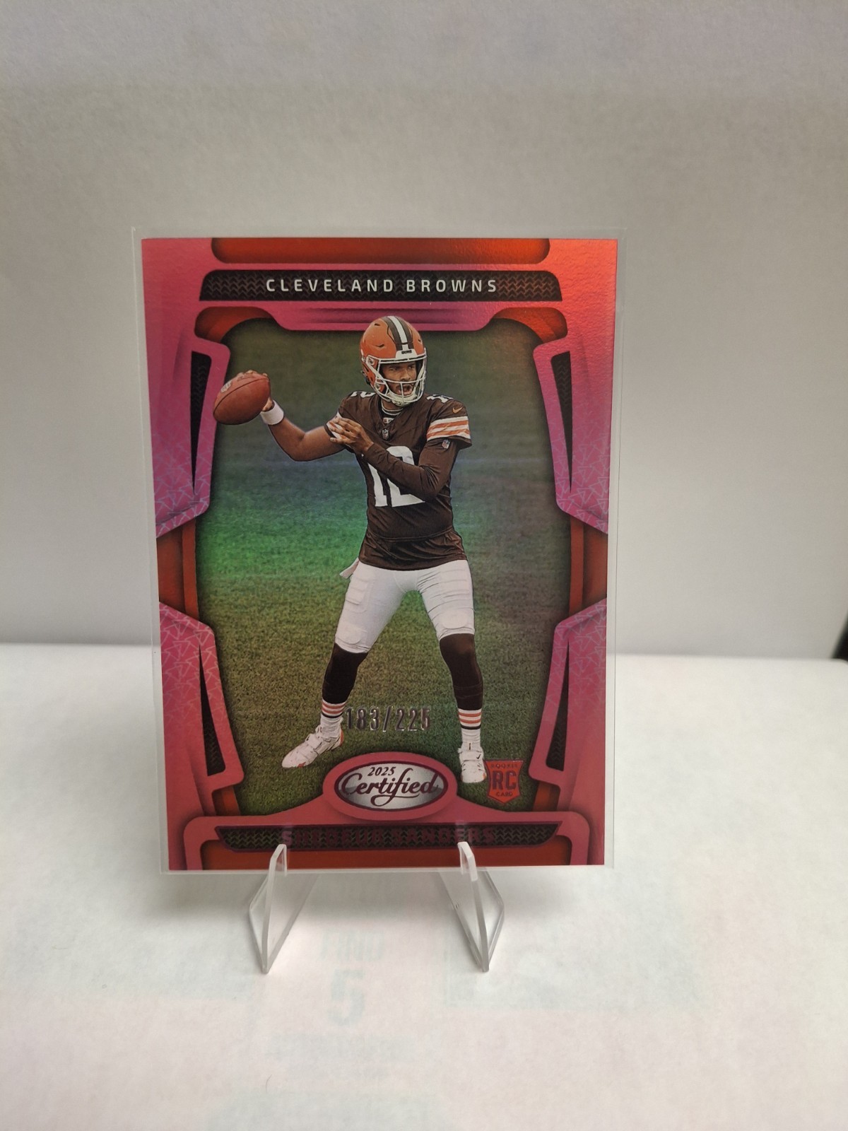 2025 Panini Certified Shedeur Sanders RC Mirror Pink /225 Cleveland Browns #101