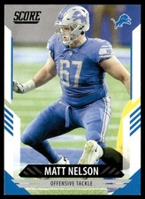 2021 Score Matt Nelson Detroit Lions #292